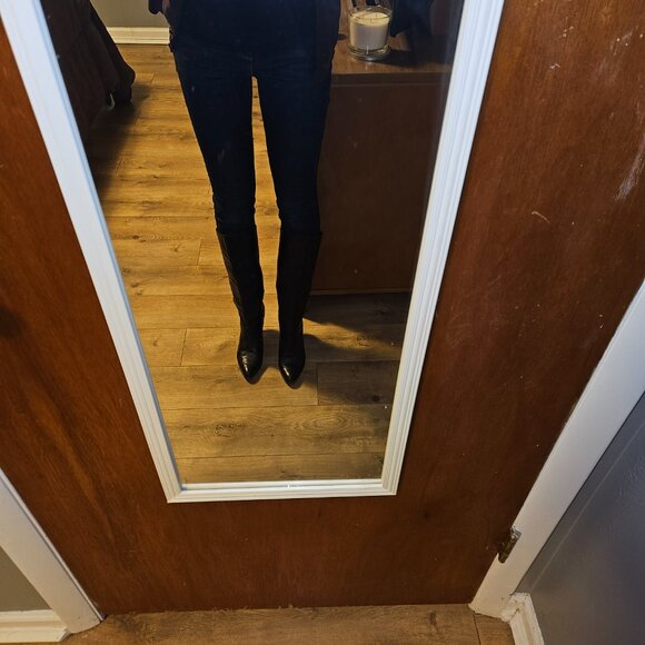 Vintage Nine West Knee High Women's Black Leather Boots - Picture 6 of 9